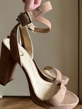 Circus ankle strap block heels